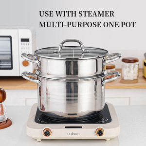 Ensemble d'ustensiles de cuisine en acier inoxydable à double fond moderne de 13 pièces ensemble d'ustensiles de cuisine casserole à grille vapeur ensemble de casseroles en métal épaissi - Product Image 4