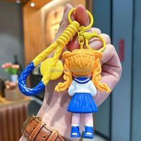 Directo de fábrica al por mayor 3D Sailor Moons Anime Tsukino Usagi personaje llavero suave PVC goma llavero