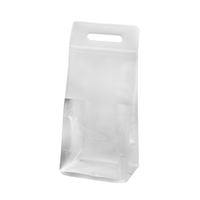 Pochette givrée avec fenêtre transparente, refermable à fermeture éclair, à fond plat, gaufrée, pour emballage alimentaire frais et présentation en magasin, directement de l'usine