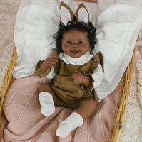 Poupée Reborn Afro-Américaine Lifereborn, Bébé Reborn Réaliste, Bébé Reborn de 18 Pouces, Fille Noire Réaliste avec Cheveux Afro