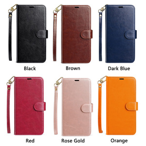 Étui portefeuille à rabat en cuir PU pour iPhone 11 12 13 14 15 16 17 18, avec fentes pour cartes, support et dragonne, antichoc - Product Image 6