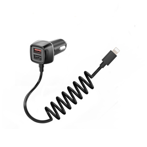 4 cổng USB sạc nhanh QC3.0 5.6ft cáp mở rộng Sạc xe hơi trở lại chỗ ngồi Adapter iPhone 12 Xiaomi 4A Điện SCP thích ứng - Product Image 6