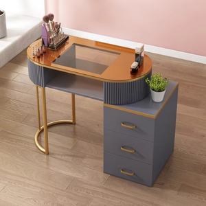 Modern Design <b>Nail</b> <b>Tech</b> <b>Desk</b> Acetone Resistant Metal Frame Manicure Table for <b>Nail</b> Salon Beauty Storage Organizer - Product Image 6