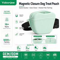 Sac de dressage pour chien, étanche, écologique, en silicone, avec fermeture magnétique, ceinture ajustable mains libres, pochette à friandises pour l'agilité