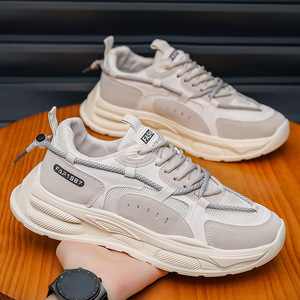 Nouvelles <span class=keywords><strong>Chaussures</strong></span> de Sport Décontractées Respirantes pour Hommes en Cuir Synthétique à Lacets et Maille, Tendance et Polyvalentes, Rehaussantes - Product Image 2