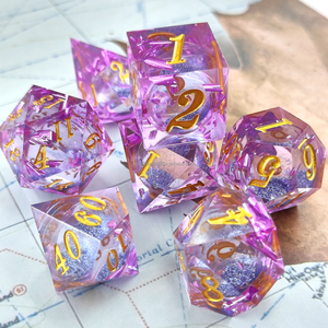 Dungeons &amp; Dragons Clear Glitter Polyhedral Resin <strong>Dice</strong> DND RPG 7 Board Game <strong>Dice</strong> Styles Per <strong>Set</strong> Pieces Colorful <strong>Colors</strong> Liquid Fl - Product Image 6