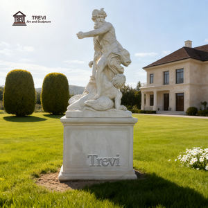 تمثال بوسيدون من الحجر الطبيعي للإله اليوناني الشهير تريفي للفن الأوروبي لشاتو من الرخام - Product Image 6