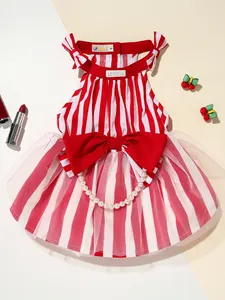 UFBemo Puppy Vertical Striped Skirt Summer Pet Dog Skirt Princess Dog Wedding Dress Cat Skirt Shih Tzu Dog Clothe