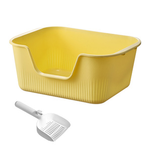 <b>Extra</b> <b>Large</b> Cat Litter <b>Box</b>, Anti-Splash, Open Cat Toilet, Semi-Enclosed Cat Litter <b>Box</b>, Cat Poop <b>Box</b> - Product Image 3