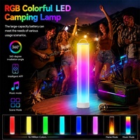 Lumière ambiante intelligente RGB pour contrôle par application, synchronisation musicale, LED rechargeable, camping, ABS, USB, décoration de salle de jeu