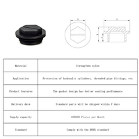 Sceller l'arrêt de tuyau eau hexagone rainurage plastique Nylon protection filetée bouchons durs