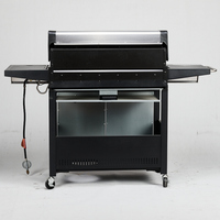 Barbecue au propane à 7 brûleurs, pliable, portable, pour extérieur, sur table ou sur chariot, montage facile, construction moderne en acier inoxydable, finition poudrée