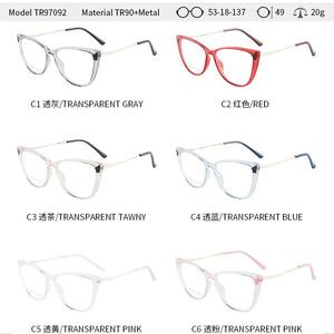 Montures de lunettes œil-de-chat TR87100 pour femmes, anti-lumière bleue, monture intégrale, TR90 léger, design papillon, verres en acétate. - Product Image 5