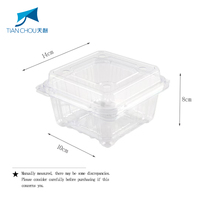 Conteneur alimentaire jetable personnalisé en PET recyclable avec couvercle, 16, 24, 32, 48 OZ, de qualité alimentaire, petit format, avec charnière