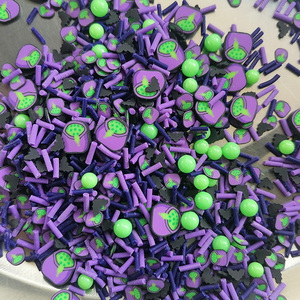 1KG Chaudron violet de sorcière d'Halloween, tranches de chauves-souris en argile polymère pour bricolage, remplissage de boue - Product Image 2