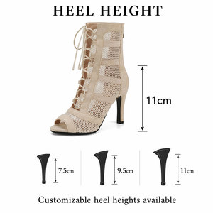 Botas de Baile Latino para Mujer, Zapatos de Baile de Salón para Damas y Niñas, Suelas Suaves, Zapatos de Tango/Salsa, Tacón Delgado Sexy de 7cm-11cm - Product Image 3