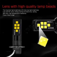 2 ampoules LED H1 H3 super lumineuses 3030 puissantes pour feux de brouillard et phares de voiture 12V