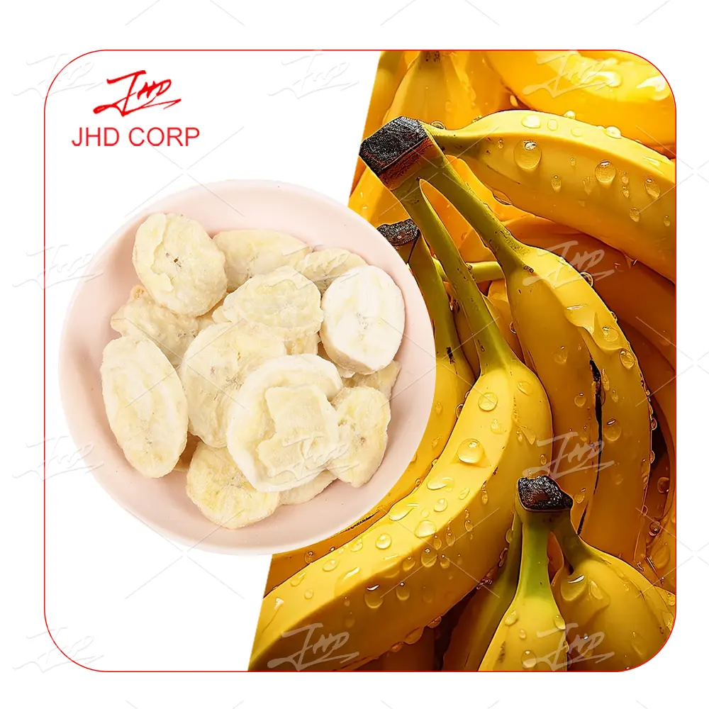 JHD Wholesale Cheap Bulk 100% Natural Freeze Dried Fruit Banana Slices