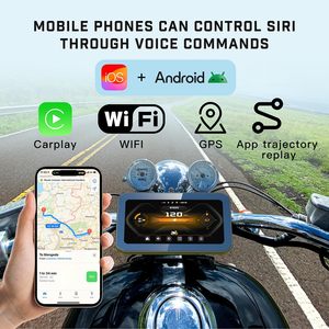 6.25 inch IP67 không thấm nước vòng lặp ghi âm Wifi GPS Carplay tự động xe máy DVR TPMS BSD Dash Cam AHD 2K xe máy máy ảnh - Product Image 3