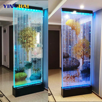 Panneau mural décoratif autoportant à bulles d'eau LED en acrylique pour la maison, aquarium mural, séparateur de pièce à motifs