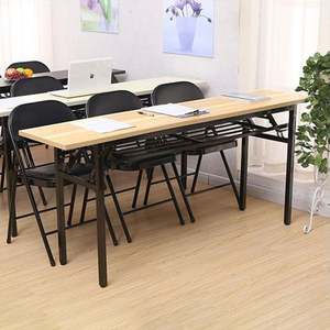 <span class=keywords><strong>Mesa</strong></span> de Conferencia Plegable Moderna y Duradera, <span class=keywords><strong>Mesa</strong></span> de Entrenamiento Multifuncional con Marco de Madera, Escritorio Plegable Portátil para Sala de Reuniones - Product Image 3