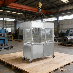 Chariot portable en acier inoxydable à 4 roues pour la vente ambulante de glaces, hot-dogs, café, bonbons et autres snacks - Product Image 1