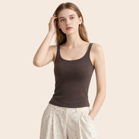 Vente en gros usine : Nouvelle Camisole Intérieure Femme en Lyocell, Double Bretelle Fine, Très Extensible, Douce et Chaudement Fluide pour l'Hiver