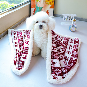 Couverture d'hiver en peluche <span class=keywords><strong>pour</strong></span> cerf Petite couette Double couverture épaissie Couverture de Noël <span class=keywords><strong>pour</strong></span> chat et <span class=keywords><strong>chien</strong></span> - Product Image 1