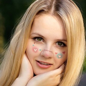 Adesivi creativi simpatici per il viso atmosfera festiva Stencil Stencil usa e getta temporaneo tatuaggio finto per il viso Body Art - Product Image 5