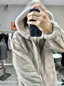 도매 럭셔리 디자인 남성 겨울 코트 맞춤형 따뜻한 후드 천연 밍크 모피 재킷 - Product Image 5