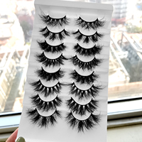 Cils faux en gros, bande complète, cils de vison, 100% faits à la main, paquets bouclés, cils 3D