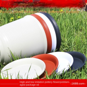 Pot de <span class=keywords><strong>fleurs</strong></span> en résine imitation céramique, durable et simple, pour usage domestique, grand plateau pour plantes vertes et roses, vente en gros d'usine - Product Image 4