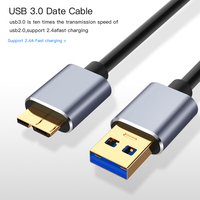 USB 3,0 tipo A Micro B Cable de sincronización de datos de velocidad rápida USB3.0 de Cable para disco duro externo HDD Samsung S5 nota 3 conector