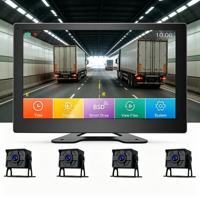 Yolcu Taşıma Aracı Sürüş Kaydedici BSD Sesli Uyarı 4 Kameralı Dört Yönlü İzleme LCD 10 İnç Ekran 1280x720 Çözünürlük