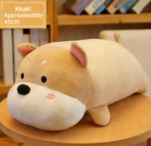 ตุ๊กตาสุนัขขนยาวสีกากี - หมอนอิงสัตว์เลี้ยงนุ่มฟูสำหรับตกแต่งห้องอย่างมีเสน่ห์และเป็นของขวัญที่อบอุ่นใจ - Product Image 1