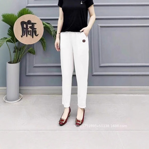 Women's Casual Pants Cotton Canvas Loose Fit Breathable Pocket Design Autumn Trousers For Middle Aged Women - Product Image 4