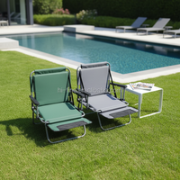 Fauteuil pliant de sol Lazy Boy en acier inoxydable, design moderne, durable, en tissu Oxford 600D imprimé UV, mobilier de loisirs extérieur pour hôtel