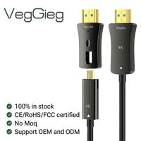 Cable VegGieg Desmontable Micro HDMI a HDMI 2.0 Estándar, Cable de Fibra Óptica Activa AOC 4K 60Hz para Enrutamiento en Conductos