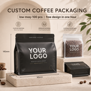 <span class=keywords><strong>Bolsa</strong></span> de Café con Fondo Cuadrado Impresa Personalizada con Válvula y Cierre para Granos de Café, Material LDPE y Logotipo UV - Product Image 2