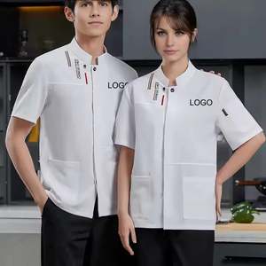 Nuevo Chef Catering Service Mujeres Hombres Abrigo Hotel Uniformes Bolsillos Camisa Restaurante Personal Uniforme - Product Image 6