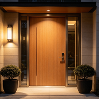 Porte en bois massif avec cadre de porte, Usine transfrontalière, Appartements d'usine, Porte en bois simple, Ensemble complet de battants de porte en bois