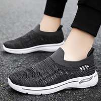 Chaussures de course décontractées pour hommes, nouvelle collection printemps-été-automne, respirantes, en tissu uni, baskets à absorption des chocs
