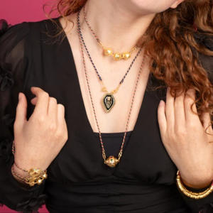 2024ホット販売18kゴールドメッキボールタイプエナメルカラータロットネックレス女性用 - Product Image 2