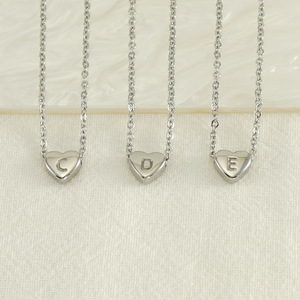 Zogxin Heart Letter Necklace Stainless Steel Pendant Clavicle Chain For Women Gift Jewelry - Product Image 2