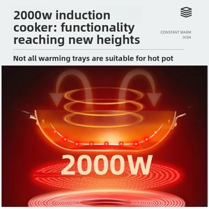 Plaque chauffante électrique en céramique multifonction avec rotation <span class=keywords><strong>à</strong></span> 360° pour fondue et maintien au chaud des aliments, usage domestique - Product Image 2