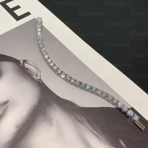 Brilliant round-cut lab-grown diamonds, Customize High Quality 9-18K white gold tennis bracelet for women, perfect for parties - Product Image 2