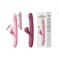 Vibrador Telescópico de Doble Acción con Succión para Mujeres, 2 en 1, Dildo Giratorio Automático para Punto G, Recargable, Juguetes para Adultos