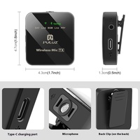 Microphone de studio Lavalier sans fil PULUZ pour téléphone de type C, récepteur de type C et haut-parleurs à double microphone pour téléphones mobiles
