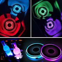Porte-gobelet étanche avec 7 couleurs changeantes, tapis de charge USB, logo personnalisé, sous-verres lumineux pour voiture, porte-gobelets LED pour voiture