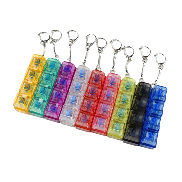 Keyboard Fidget Whit RGB Light Toy Outemu Switch PC Keycaps Colorful Keychain Switch Testing Tool